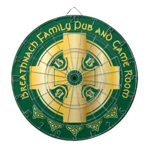 Celtic Cross and Knot Letter B Monogram and Name Dart Board