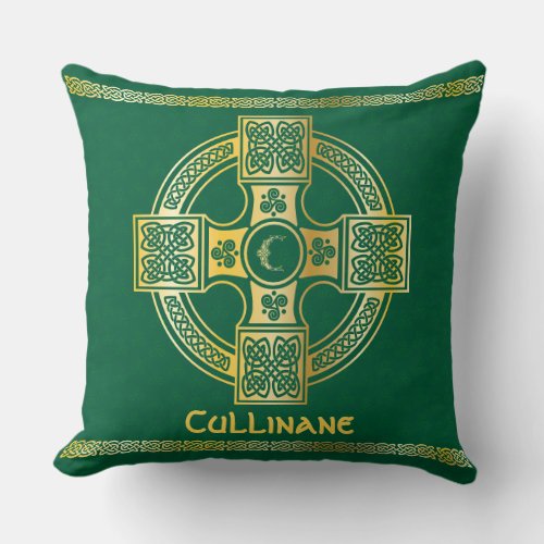 Celtic Cross and Knot Letter C Monogram and Name Throw Pillow