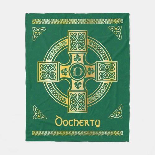 Celtic Cross and Knot Letter D Monogram and Name Fleece Blanket