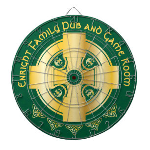 Celtic Cross and Knot Letter E Monogram and Name Dart Board