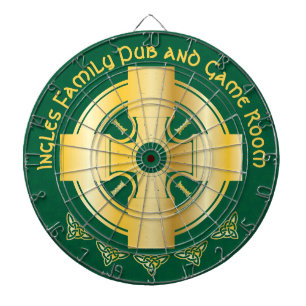 Celtic Cross and Knot Letter I Monogram and Name Dart Board