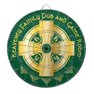 Celtic Cross and Knot Letter K Monogram and Name Dart Board