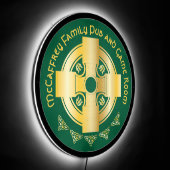 Celtic Cross and Knot Letter M Monogram and Name LED Sign (Angle)