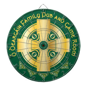 Celtic Cross and Knot Letter O Monogram and Name Dart Board