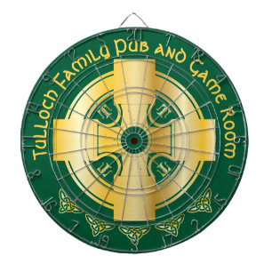 Celtic Cross and Knot Letter T Monogram and Name Dart Board