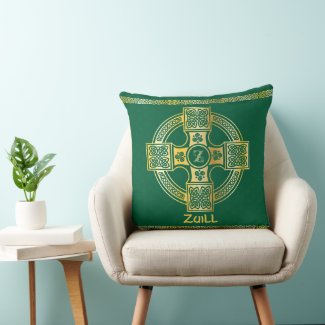 Celtic Cross and Knot Letter Z Monogram and Name Throw Pillow