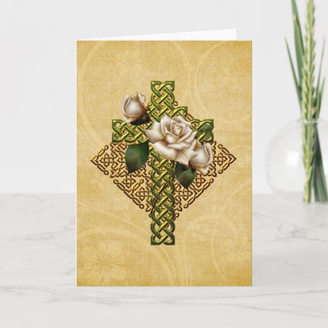Celtic Cross and Roses Card (Front)