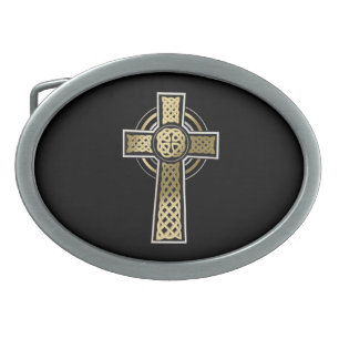 Celtic cross belt buckle