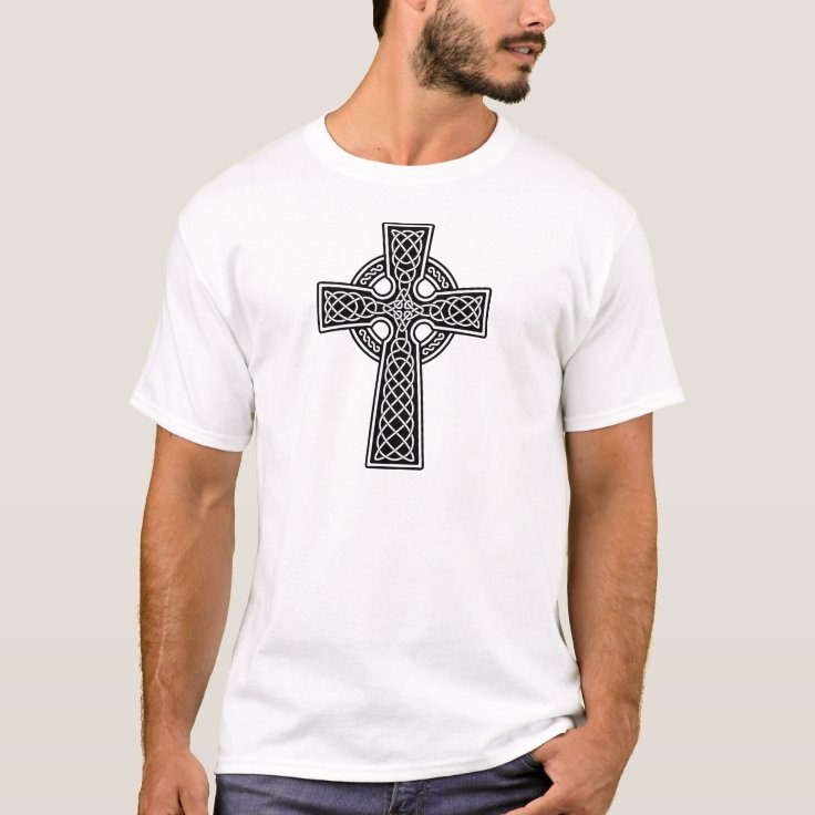 Celtic Cross black and white T-Shirt | Zazzle