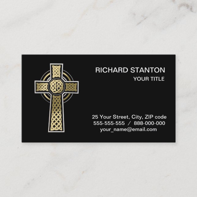 Celtic cross business card (Front)