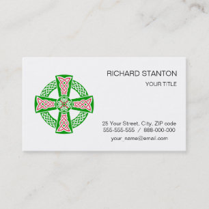 Celtic cross business card