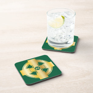 Celtic Cross Celtic Knot Letter A Monogram Beverage Coaster
