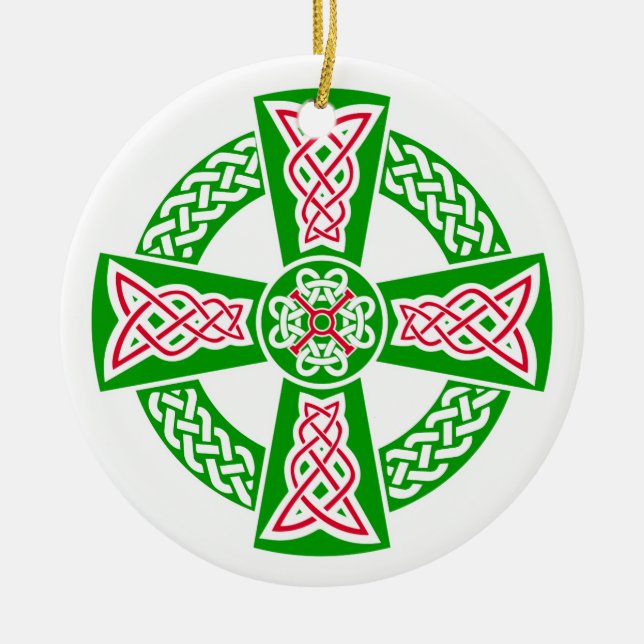 Celtic cross ceramic ornament (Front)