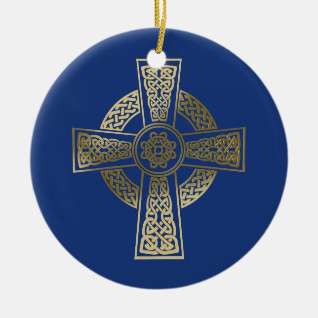 Celtic cross ceramic ornament (Front)