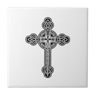 Celtic cross ceramic tile