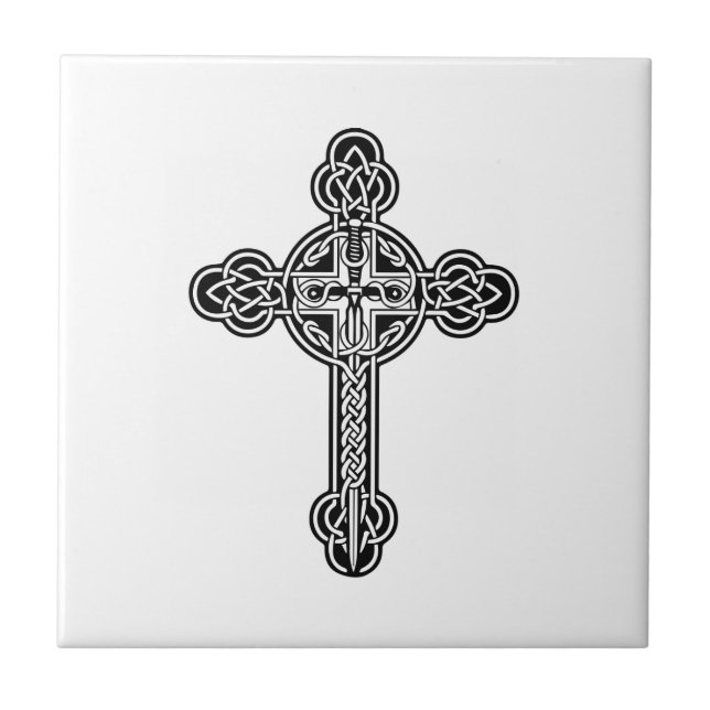 Celtic cross ceramic tile (Front)