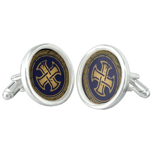 CELTIC CROSS CIRCLE CUFFLINKS