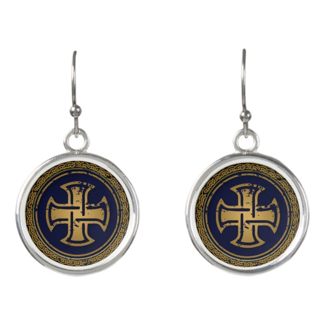 CELTIC CROSS CIRCLE EARRINGS (Front)