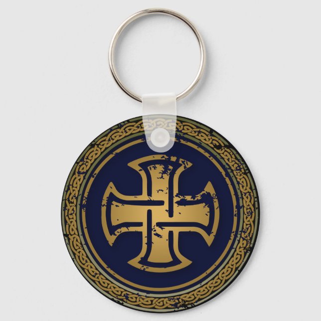CELTIC CROSS CIRCLE KEYCHAIN (Front)