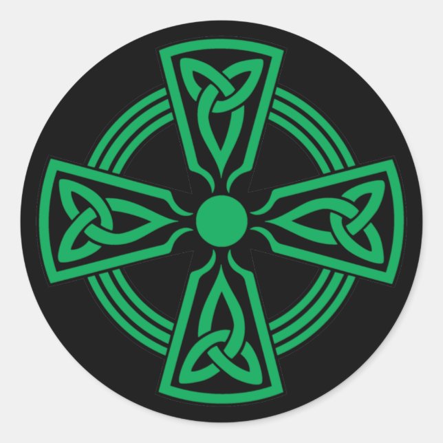 Celtic Cross Classic Round Sticker (Front)