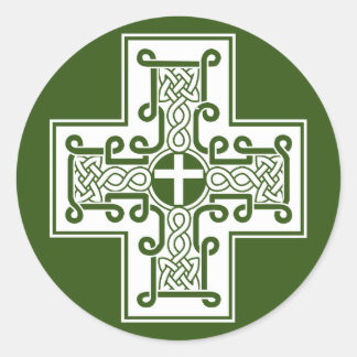 Celtic cross classic round sticker