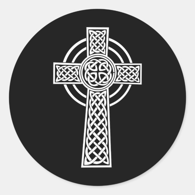 Celtic Cross Classic Round Sticker (Front)