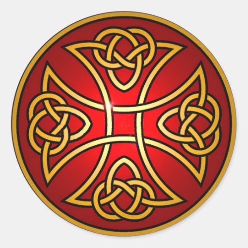 Celtic cross classic round sticker