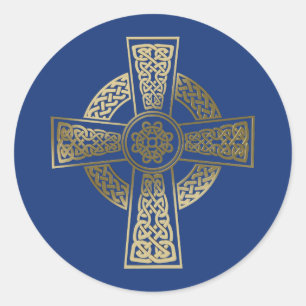 Celtic cross classic round sticker