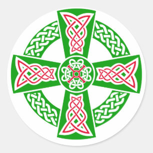 Celtic cross classic round sticker