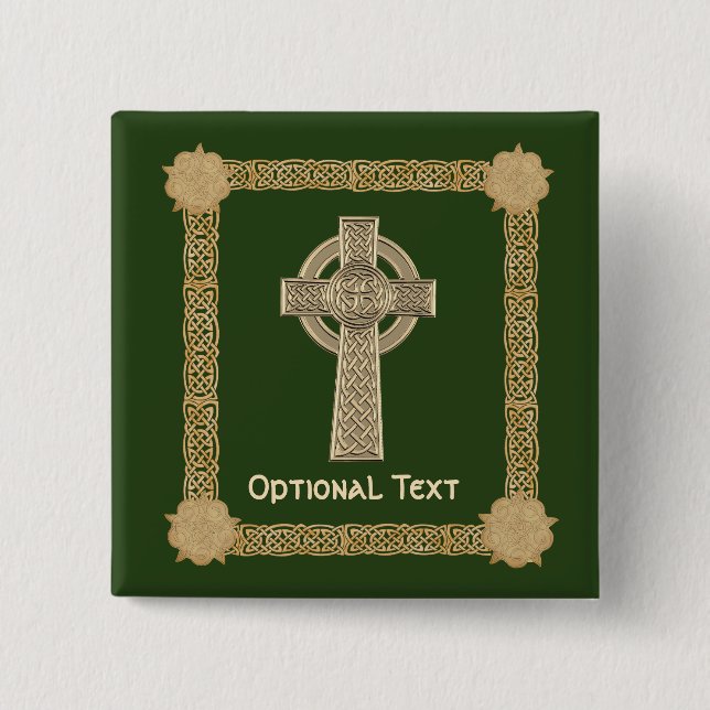 Celtic Cross Custom Button (Front)