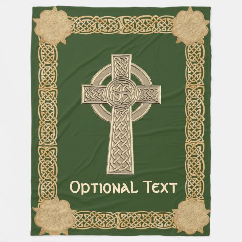 Celtic Cross Custom Fleece Blanket