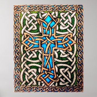"Celtic Cross Design" - Pen & Pencil Poster
