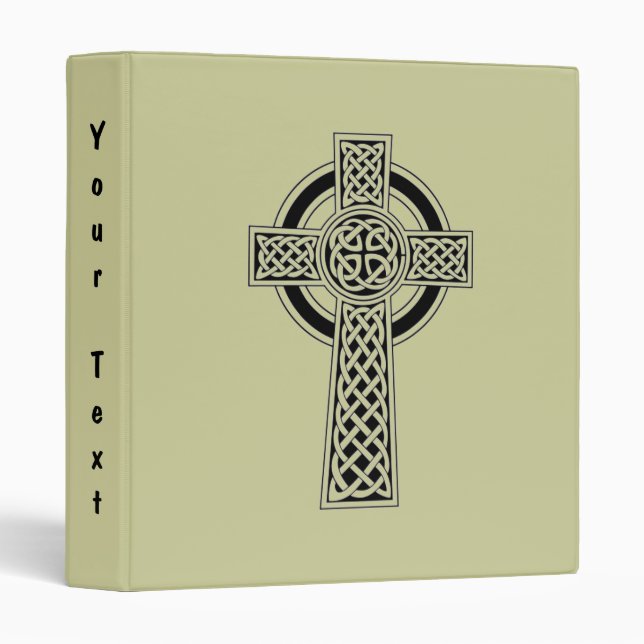 Celtic Cross Design Sage Green Scrapbook Binder (Front/Spine)
