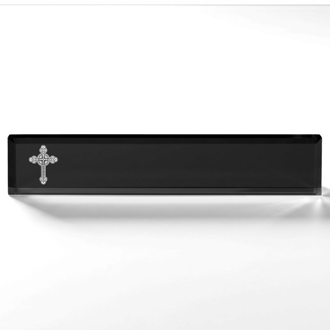 Celtic cross desk name plate (Front)