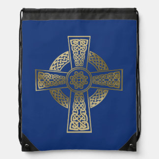 Celtic cross drawstring bag
