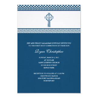 Celtic Cross First Holy Communion Invitation