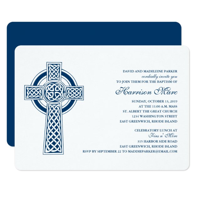 Celtic Cross First Holy Communion Invitation