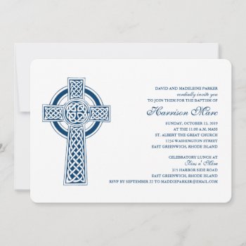 Celtic Cross First Holy Communion Invitation by labellarue at Zazzle