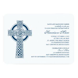 Celtic Cross First Holy Communion Invitation