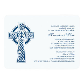 Celtic Cross First Holy Communion Invitation