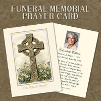 Celtic Cross Floral Funeral Memorial Prayer