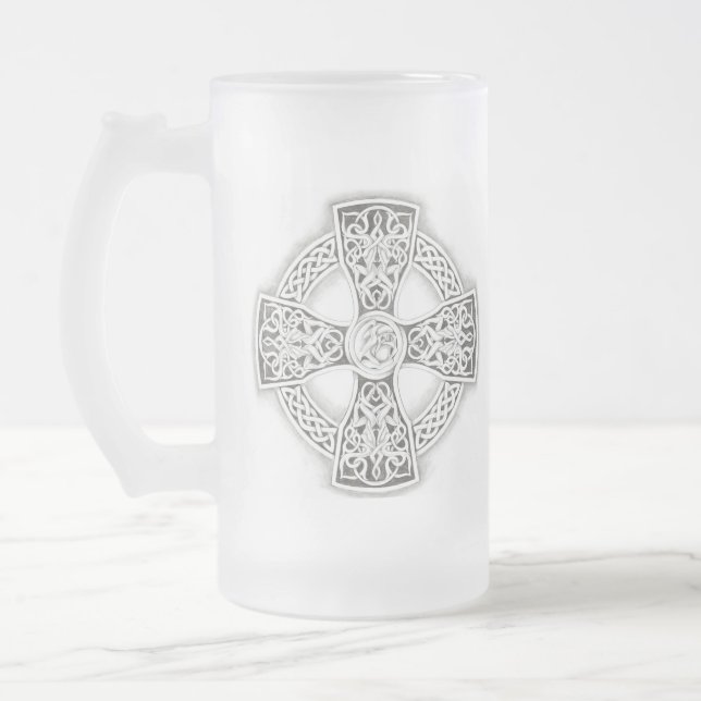 Celtic Cross Frosted Mug (Left)