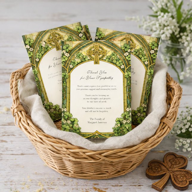 Celtic Cross Funeral Sympathy Thank You Card (Creator Uploaded)