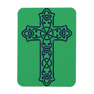Celtic Cross Graphic Knotwork Art Magnet
