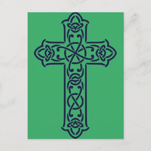 Celtic Cross Graphic Knotwork Art Postcard (Front)