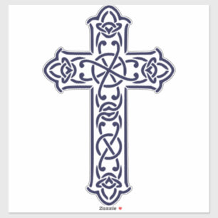 Celtic Cross Graphic Knotwork Art Sticker