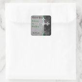 Celtic Cross Green, Black, Wedding Favor Sticker (Bag)
