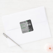 Celtic Cross Green, Black, Wedding Favor Sticker (Envelope)