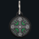 Celtic cross green color pet ID tag<br><div class="desc">Designs of various subjects. A salad of curious and funny ideas.</div>