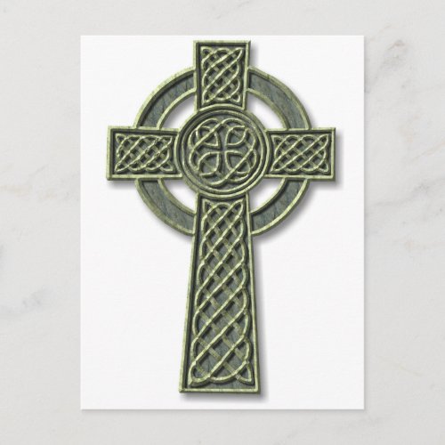 Celtic Cross _ Green Stone Postcard